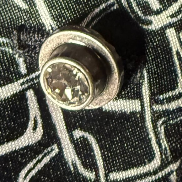 Laura Max Petite Medium Black & White Links Blouse 3/4 Sleeve- AMAZING BUTTONS - Picture 3 of 6